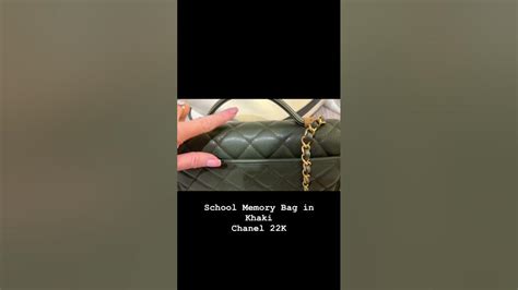 Chanel School Memory Bag in Khaki Green! 22K Fall Act 2!